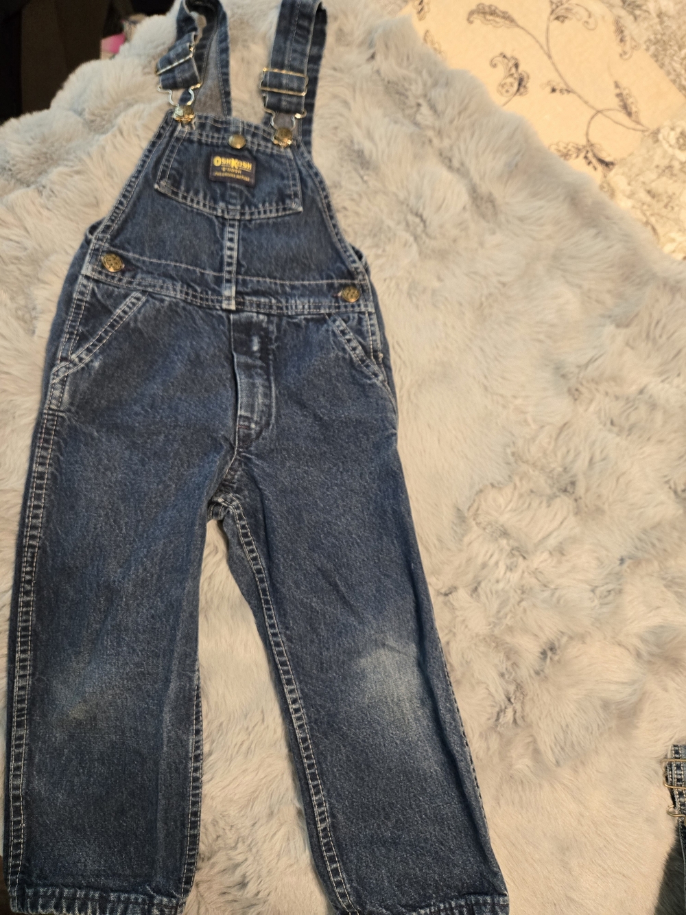 VTG OshKosh B'gosh Made in USA Blue Denim Overalls 4T 100% Cotton Vestbak